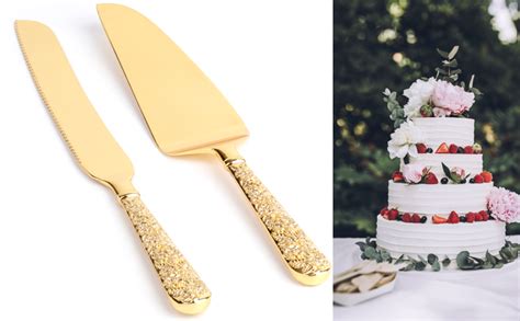 Celebrate Your Love in Style with the Exquisite Gold Wedding Cake Cutter - Indulge in Perfect Memories!