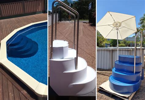 Fall in Love with Our Beautiful Wedding Cake Pool Stairs - Perfect for Your Dreamy Pool Experience!