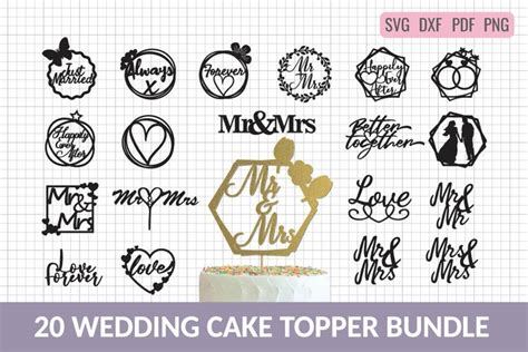 Download Wedding Cake Topper Bundle Files DXF Files