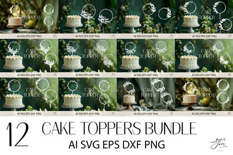 Download Wedding Cake Topper Bundle Files Free PSD Mockups