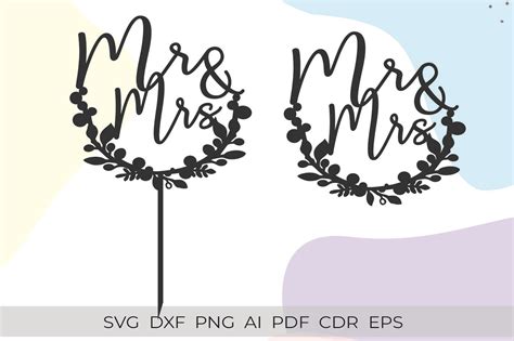Download Wedding Cake Topper Svg, Mr and Mrs... Files