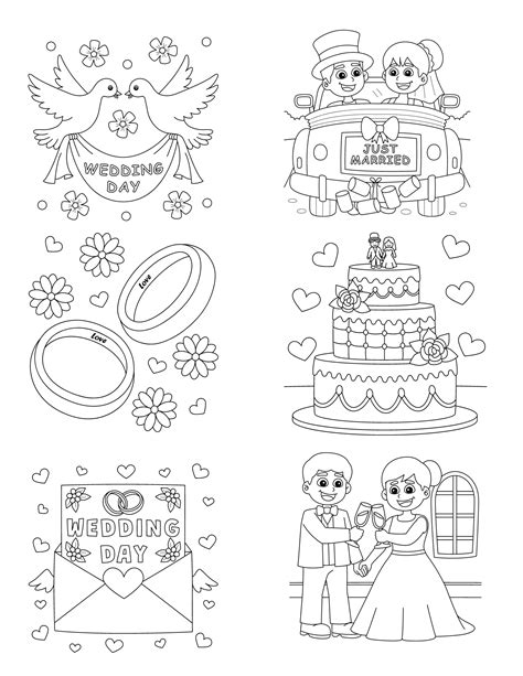 Wedding Coloring Book Pages