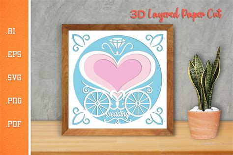 Download Wedding Couple Sign Layered Paper Cut Images