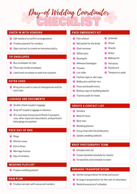 Ensure a Perfect Celebration: Master the Wedding Day Checklist with the Help of a Skilled Coordinator!
