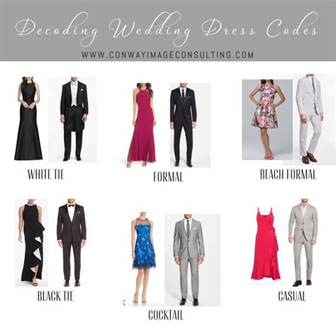Wedding Dress Code Chart