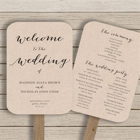 Wedding Fan Program Template