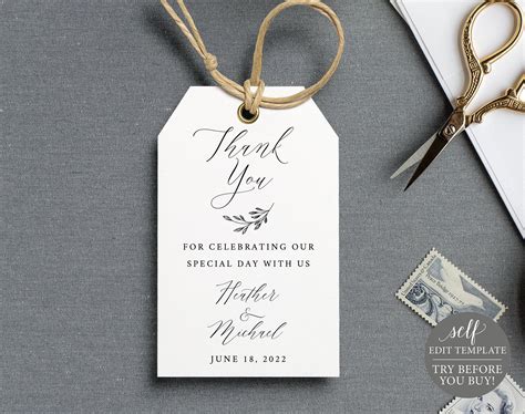 Free Printable Wedding Favor Tags