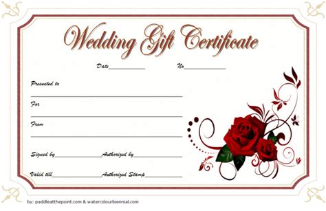 Wedding Gift Certificate Template free download 3 Gift certificate