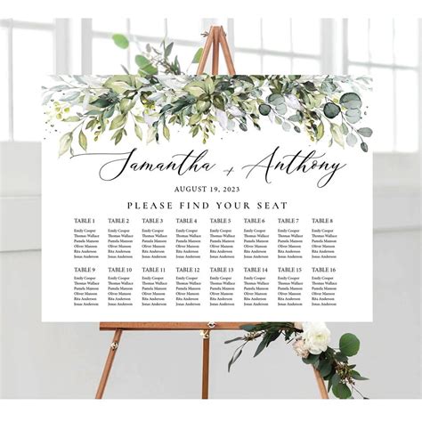 Wedding Guest Seating Chart
