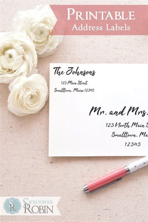 Wedding Invitation Address Labels Template