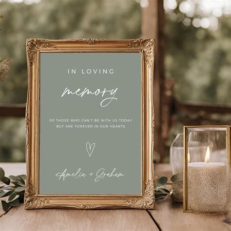 Cherishing the Love Forever: Gracious Wedding Memorial Sign Templates to Honor the One Who Has Passed.