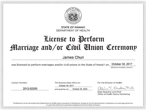 Wedding Officiant License