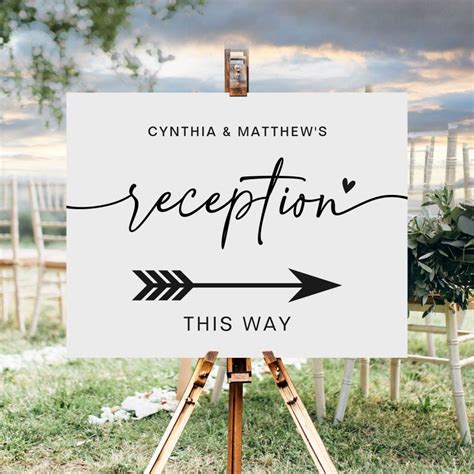 Guide Your Guests to the Perfect Celebration: Heartwarming Wedding Reception Direction Signs