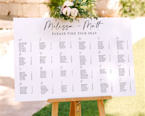 Wedding Reception Seating Chart
