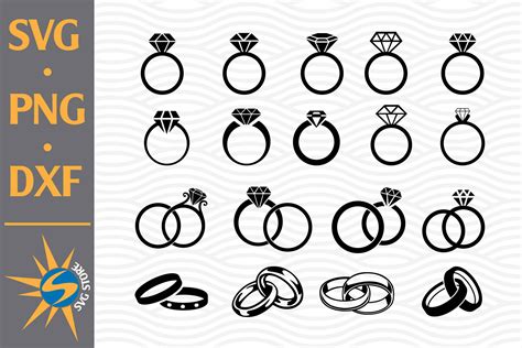 Download Wedding Ring Silhouettes Cut Files