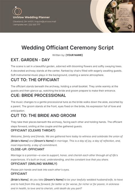 Crafting Unforgettable Wedding Ceremonies with Expert Officiant Scripts