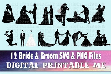 Download Wedding Silhouette, Bride Groom Marriage Crafts