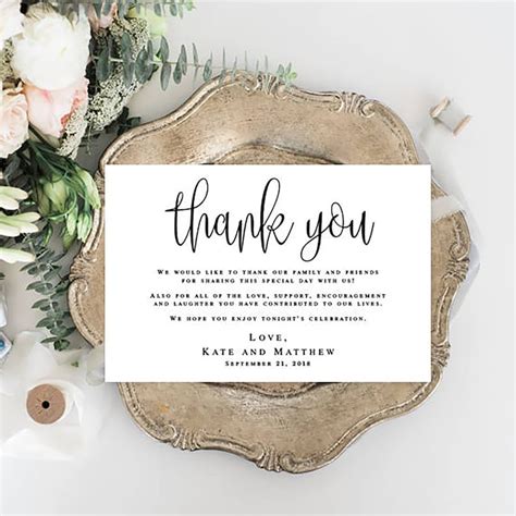 Wedding Thank You Notes Template