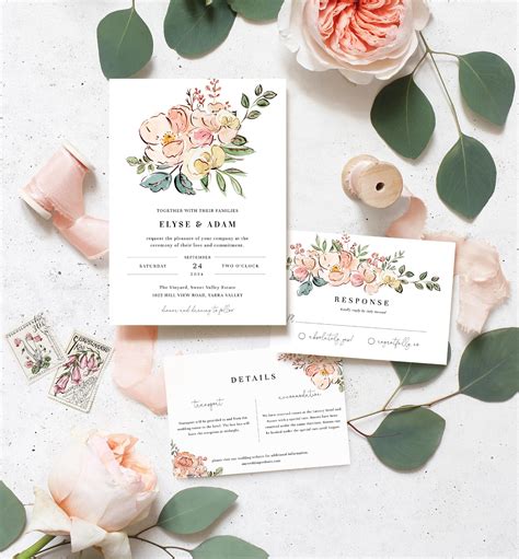 Traditional script wedding invitation. The wedding collection is made
