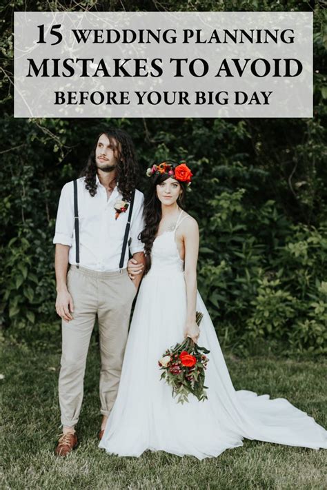 Wedding mistakes planning