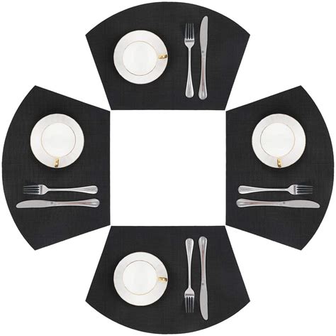 Best Round Place Mats Table Placemats Set of 7 Wedge Polyester PVC Heat Blend eBay