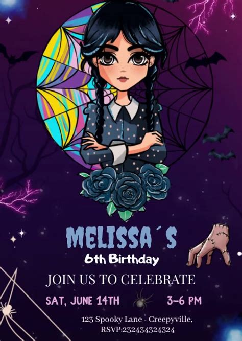 Wednesday Addams Invitations Template