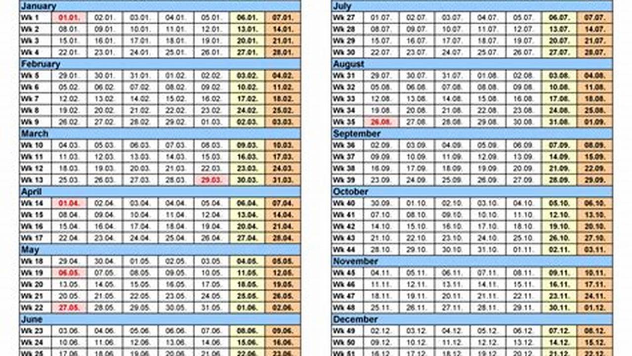 Week Calendar In Excel