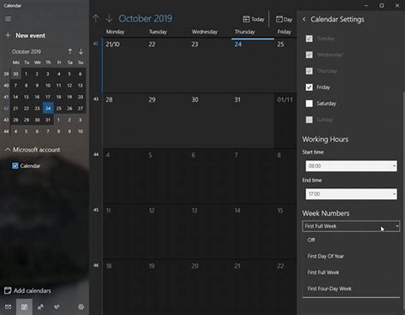 Week Numbers In Windows 10 Taskbar Calendar