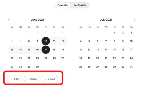 Weekend flexible dates