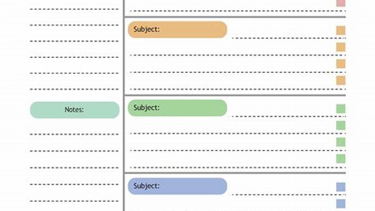 Weekly Assignment Calendar