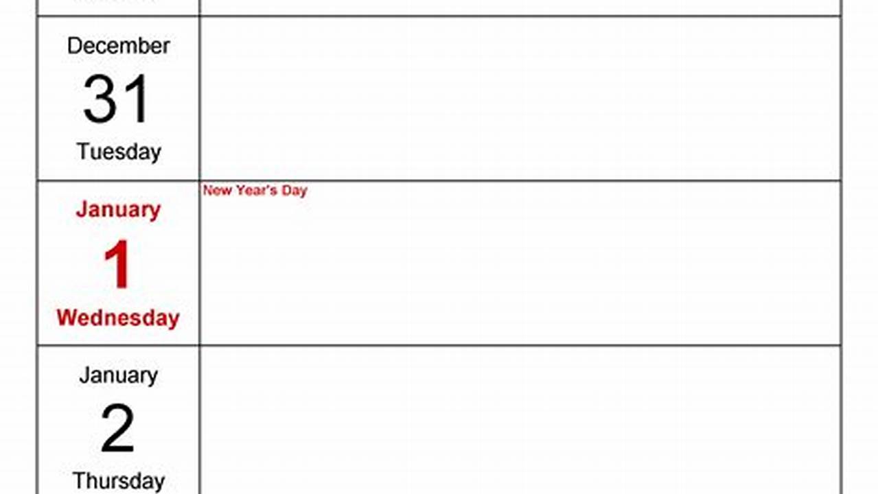 Weekly Calendar 2025 Excel
