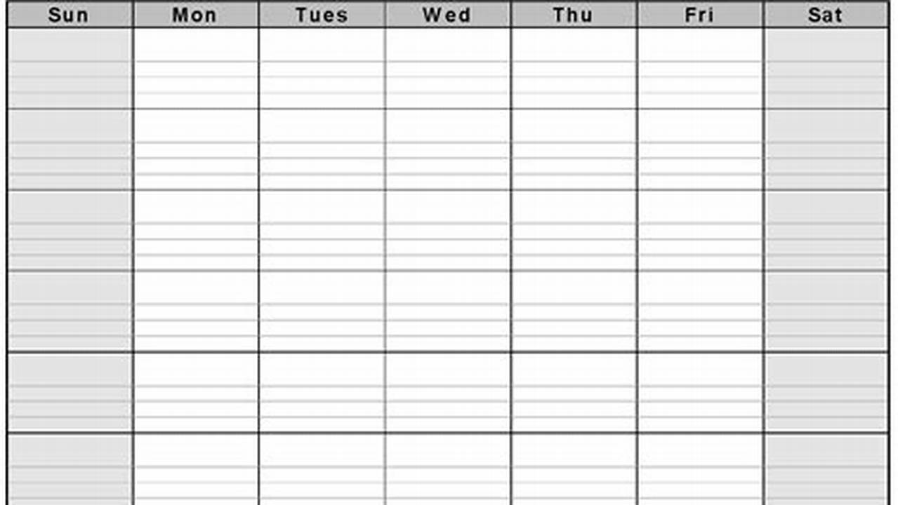 Weekly Calendar With Lines
