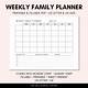 Weekly Family Planner Printable