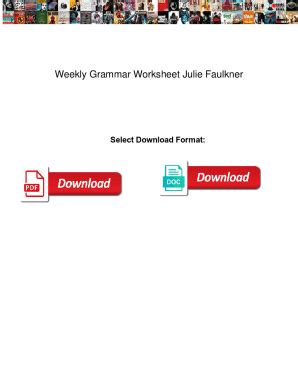 Weekly Grammar Worksheet Julie Faulkner – The Best Way To Learn English Grammar