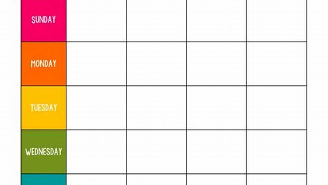 Weekly Menu Calendar