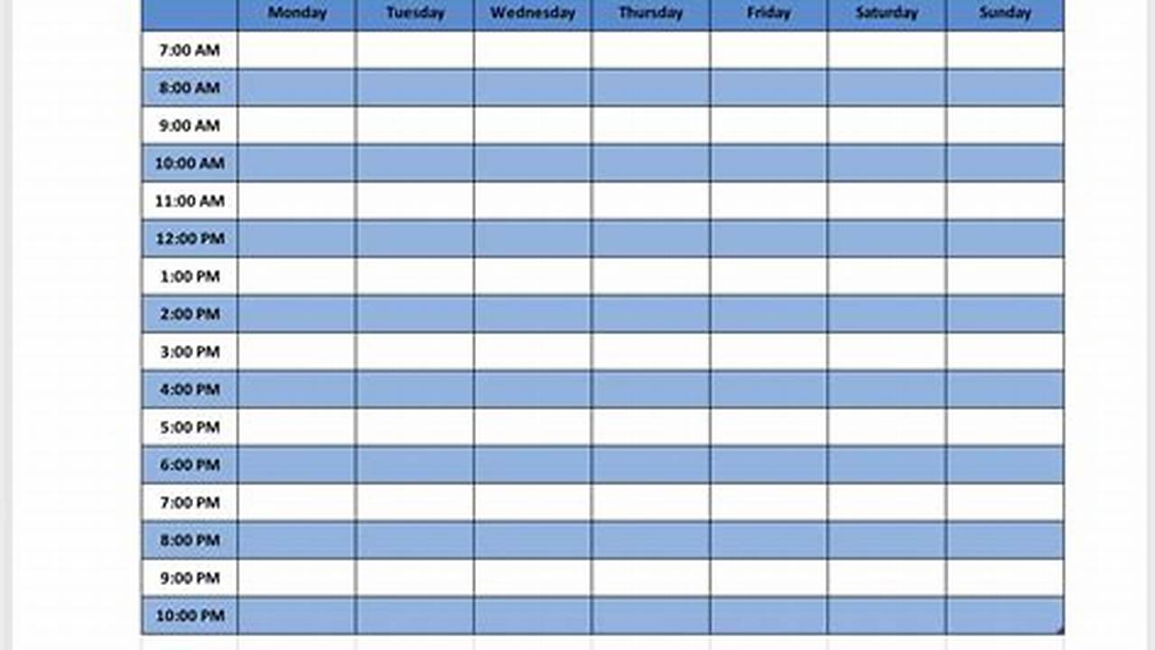 Weekly Planner Template In Excel