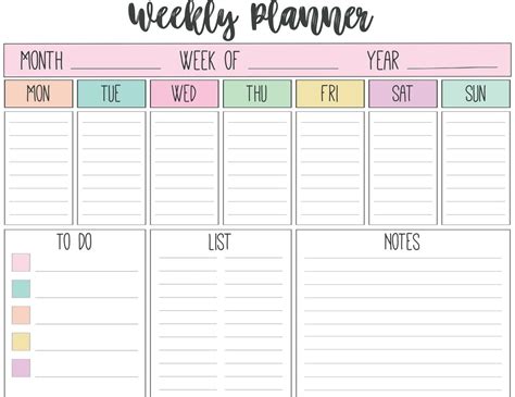 Weekly And Monthly Routine Calendar Free