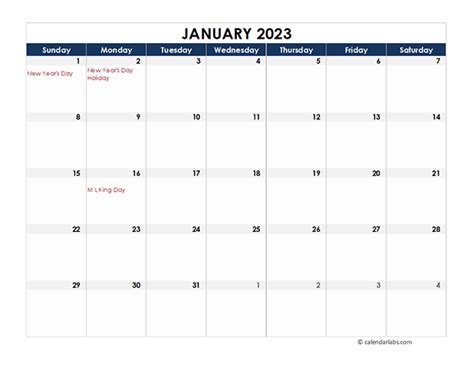 2023 Calendar Free Printable PDF Templates Calendarpedia