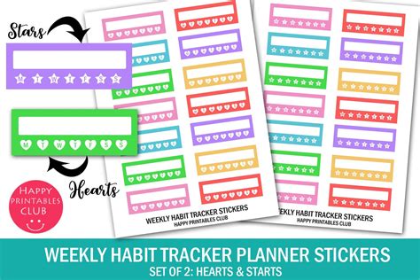 Download Weekly Habit Tracker Planner Stickers For Silhouette