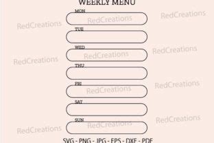Download Weekly Menu Planner Svg, Menu,Menu Board For Cricut