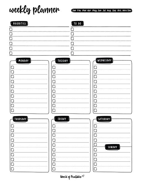 Download Weekly Planner - Printable Planner For Silhouette
