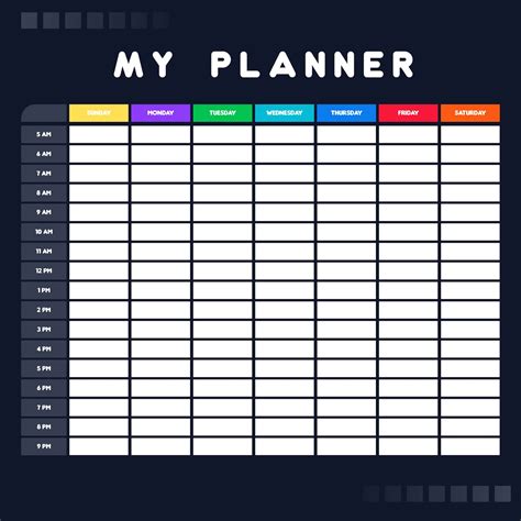 Schedule Template Time Management Calendar Excel Weekly Smorad Time