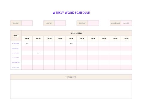 blank weekly schedule excel DriverLayer Search Engine