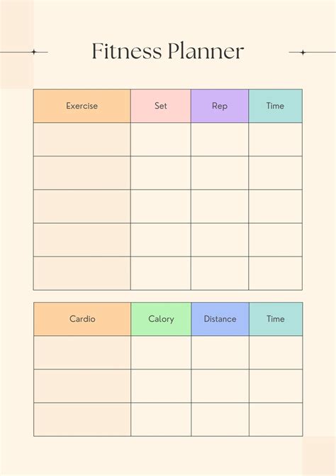 Weekly Workout Planner Template