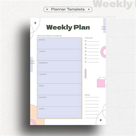 Weekly planner design