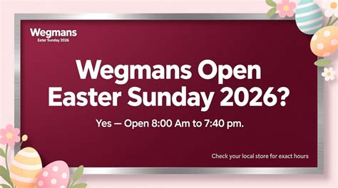 Wegmans Open Easter Sunday