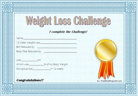 Weight Loss Certificate Template