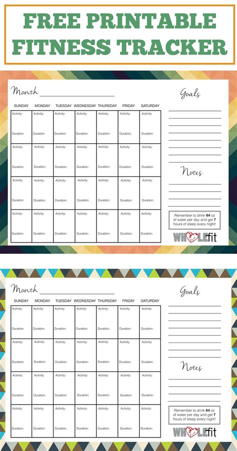 Weight Loss Fitness Tracker Printable
