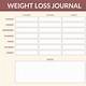 Weight Loss Journals Printable