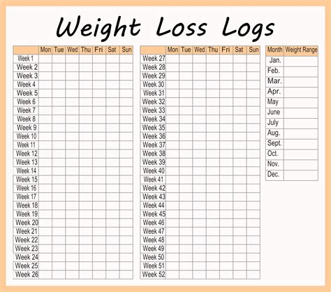 Weight Loss Log Printable